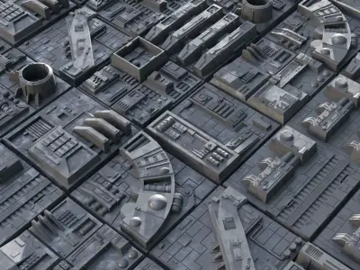 Death Star Tiles Surface Model 10 Pack 3D print model