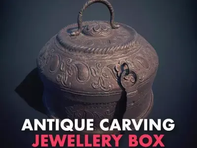 antique jwellery box Low-poly 3D model
