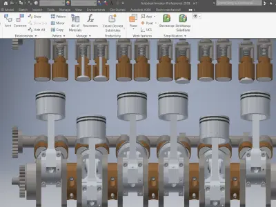 V12 Camshafts And Crankshafts Engine 3D model