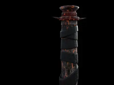 fantasy lava blade Low-poly 3D model