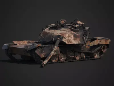 M1A2 Abrams Destroyed 3D model