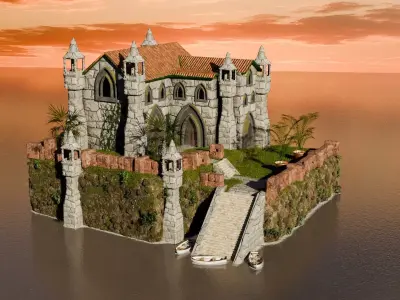 Fantasy Stone Castle 3D model