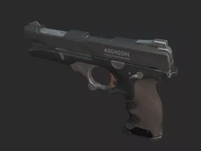 Science fiction style weapon handgun 3D model
