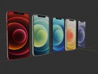 Iphone 12 Modeling  Rendering 5color 3D model