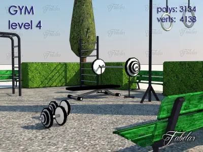 Gym Level Low-poly 3D model 3