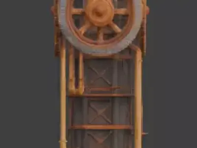 Steampunk Victorian Industrial Energy Tower 3D Model Low-poly 3D model