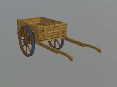 Stylized Low Poly Handpainted Cart pack Low-poly 3D model
