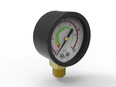 pneumatic pressure gauge 3D model