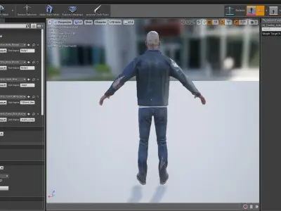 Zombie in Jacket Low-poly 3D model