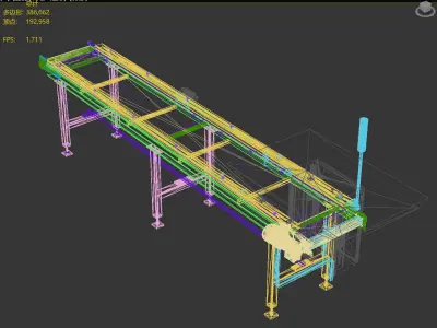 Conveyor belt with hopper 3D model purchase