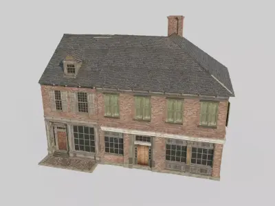 18th-century brick buildings in urban towns 3D model