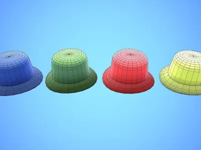 BUCKET HAT CARTOON HAT Low-poly 3D model