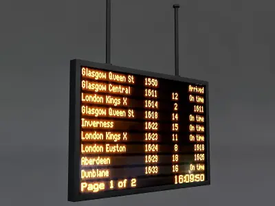 airport digital signage Low-poly 3D model