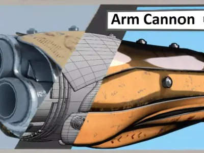 Arm Cannon Low-poly 3D model