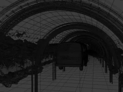 Underwater Tunnel Road with Views Low-poly 3D model