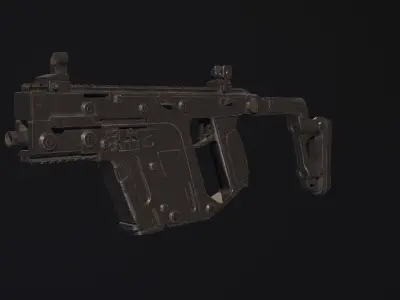 Weapon - Gun - SMG - Vector Low-poly 3D model