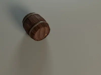 Barrel Low-poly 3D model 3