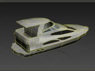 Motor Cruiser Boat 1 LOWEST Low-poly 3D model