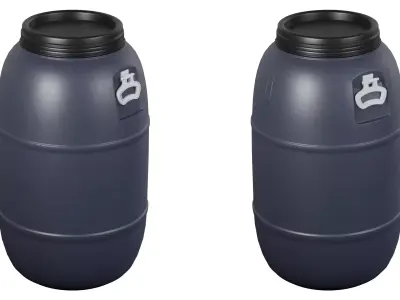 Barrel Low-poly 3D model 6