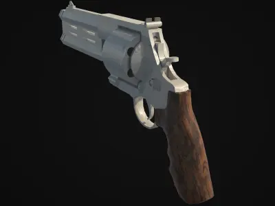 12-shot Revolver Low-poly 3D model