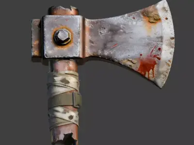 Post-Apocalyptic Survival Hatchet 3D Model Low-poly 3D model