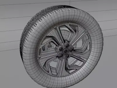 Wheel - Car Tire Free 3D model