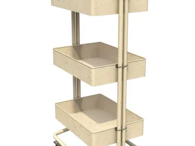 Yellow Painted Cart PBR Low-poly 3D model