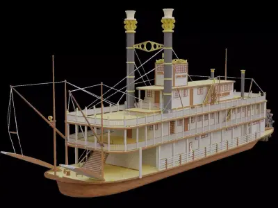 Paddle Steamer  3D model