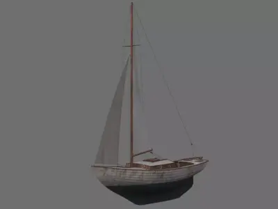 Sailboat 1B Low-poly 3D model