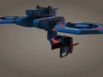 Sci-Fi Drone - Low Poly - Game Ready - PBR Low-poly 3D model