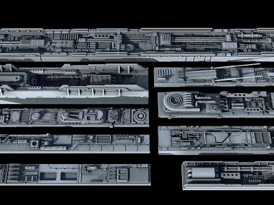 Sci-Fi KitBash and Props Pack Part three 3D model