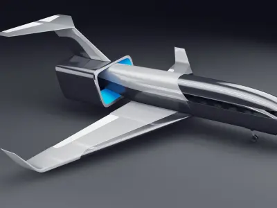 Generic Futuristic Airplane 3D model