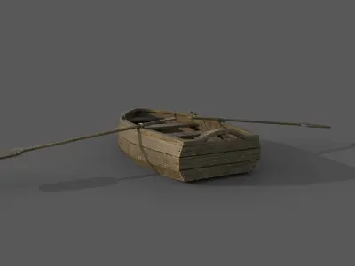 Fishermans boat PBR low-poly game ready Low-poly 3D model