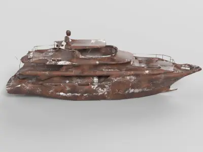 Shredded Scrap Yacht Low-poly 3D model