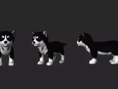 Cute dog model material file 3D model