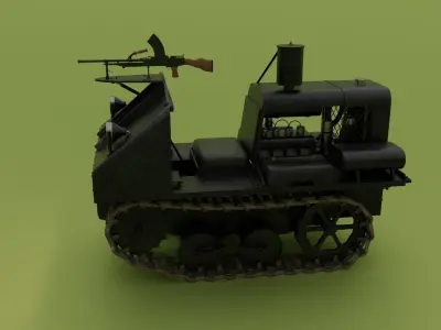 Vickers Carden Lloyd Utility Tractor Low-poly 3D model