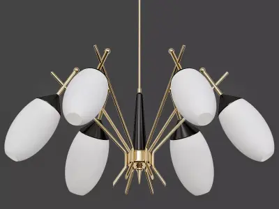 Brass Stilnovo Chandelier 3D model purchase