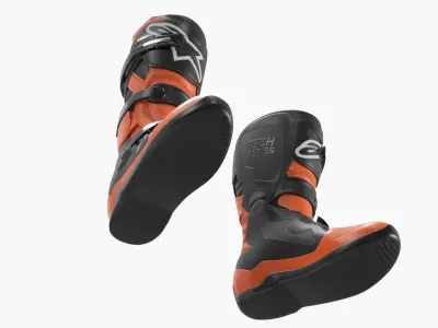  KTM Kids Motocross Boots Orange Black 
