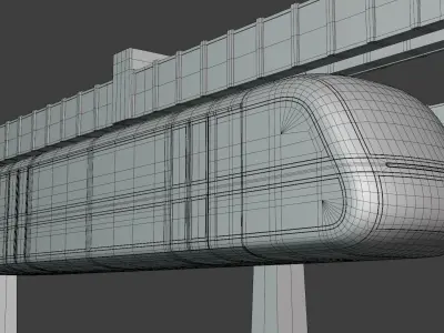 Elevated trains long and short 2024 3D Model Pack