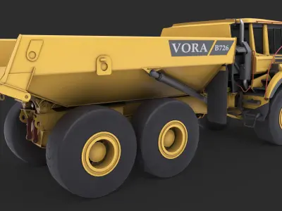 Generic Articulated Mining Truck 04 All PBR Unity UE Textures Low-poly 3D model