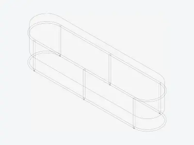 Furniture - Bench - Contemporary - Stackable - Type 2 Low-poly 3D model