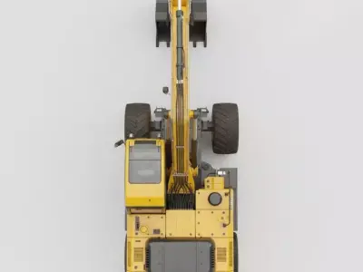 High-Fidelity a Wheeled Excavator 3D model