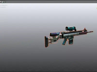 AVA Assualt Rifle Low-poly 3D model