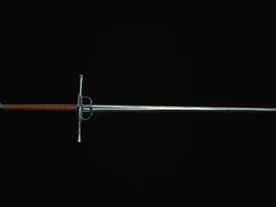 Bastard Sword Low-poly 3D model get