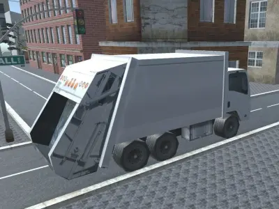 Garbage Truck Low-poly 3D model