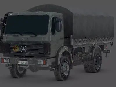 Mercedes-Benz MB 1017 Military Truck  German Army Transport  Low-poly 3D model