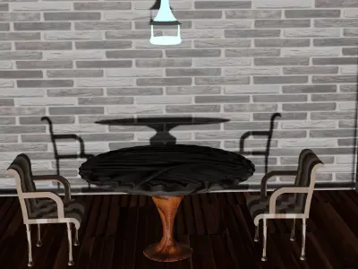 Table and chairs - person 3D model