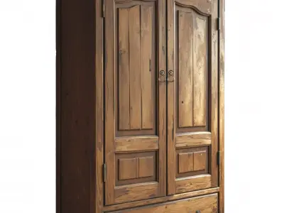 Antique Armoire Low-poly 3D model