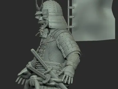 Samurai in armor 3D model purchase