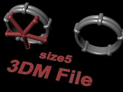 Rope Style Fashion Band Ring Size5 3D print model
